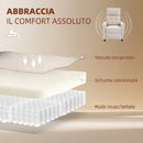 Poltrona Massaggiante 69x93x104 cm Reclinabile a 160° con Poggiapiedi e Telecomando Effetto Lino Bianco Crema      