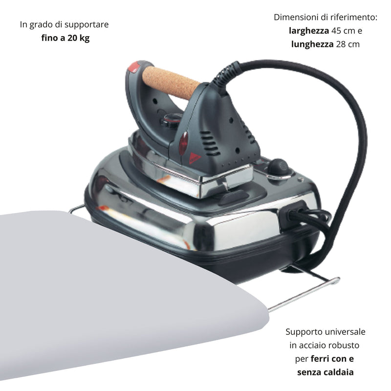 Asse da Stiro Salvaspazio Relax Profi 123x39 cm Ripiano Sottostante Gambe Triple Altezza Regolabile in Acciaio