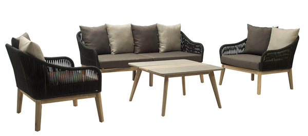 prezzo Ensemble Salon de Jardin en Aluminium Canapé 2 Fauteuils et Table Basse Vorghini Sanremo