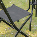 Set Tavolino e 2 Sedie Pieghevoli in Metallo Nero