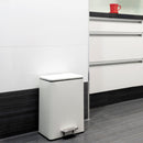 Pattumiera Rettangolare 27x22x39 cm Apertura a Pedale in Alluminio Emuca Bianco