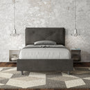 Letto 1 Piazza E Mezzo Imbottito in Microfibra Appia Large Grigio Varie Misure