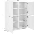 Credenza 4 Ante 100,1x41,4x126 cm Bloom Grigio Antracite Laccato Lucido