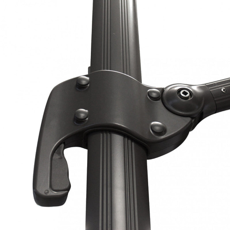 Ombrellone da Giardino Nettuno Lux Decentrato 3x3 m in Alluminio Nero Telo Tortora