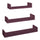 Lot de 3 Etagères Murales 60-50-40x15,5x8 cm en Fibre de Bois Magnétique Violet Aubergine