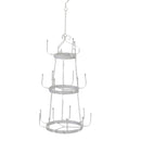 Portatazze da Soffitto 3 Piani Ø30xh74,5 cm in Ferro Bianco