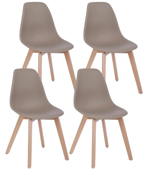online Lot de 4 Chaises 51,5x46,5x86 cm en Plastique Gris Tourterelle