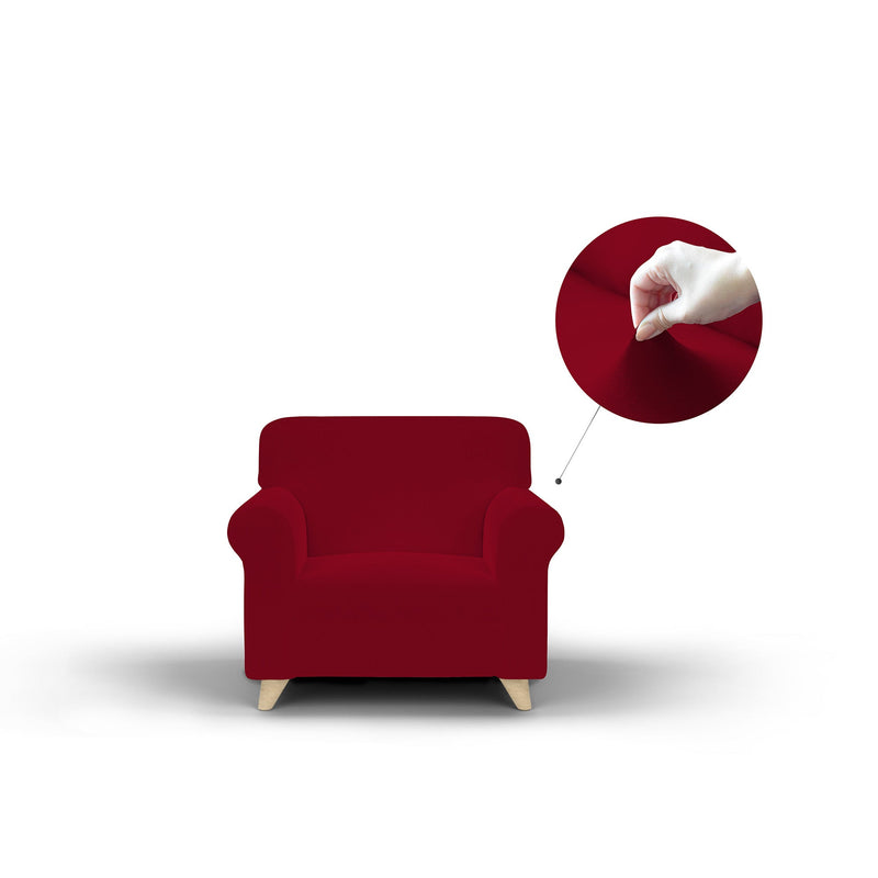 Copridivano Elasticizzato in Poliestere Dahlia Bordeaux Varie Misure