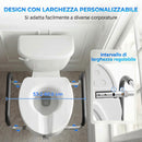Rialzo WC per Anziani con Maniglie Antiscivolo Larghezza Regolabile Capacità 136kg in HDPE Bianco      