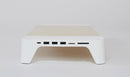 Supporto Monitor da Scrivania 56x20x5,7 cm con Entrata USB e Base di Ricarica Wireless Bianco