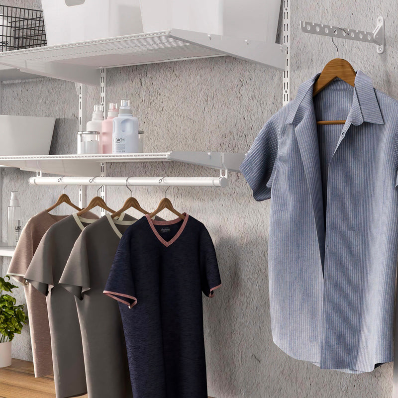 Set 2 Ripiani 80x40,5 cm con Supporti in Acciaio Emuca Bianco