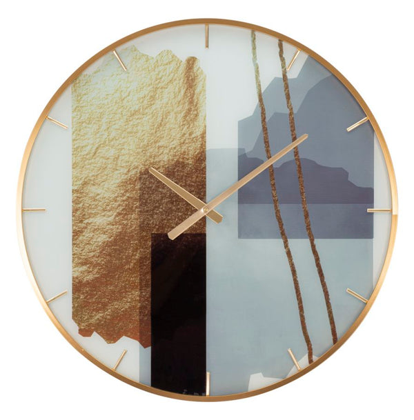 sconto Horloge murale à motif 5x60x5 cm en verre MDF et métal multicolore