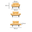 Divano letto Nitta bordeaux 190x70 cm braccioli reclinabili
