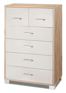 Mobile 4+2 Cassetti 70x112x41 cm Rovere Naturale/Bianco Fiammato