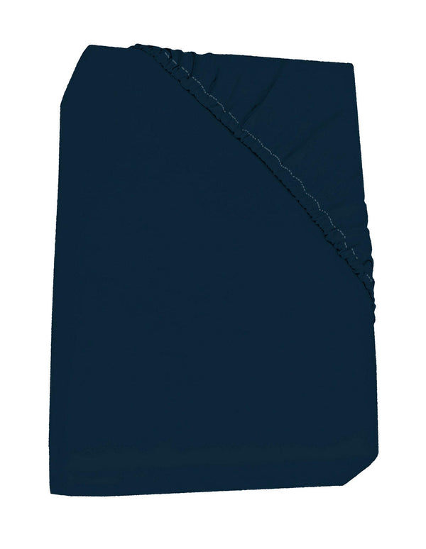 prezzo Drap housse double avec coins H40 cm et élastique uni bleu foncé