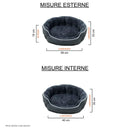 Cuccia Imbottita per Cani e Gatti in Poliestere Coccole Grigio Scuro