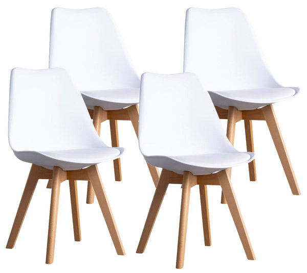 Lot de 4 Chaises 83x49x43 cm en Simili Cuir Blanc acquista