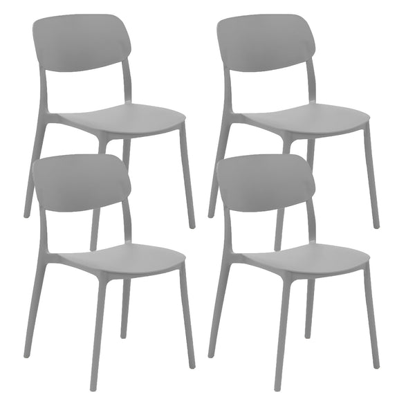 prezzo Set 4 Sedie 46x79x54 cm in Polipropilene Elodie Grigio Ice