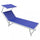 Bain de soleil de jardin Bari 181x61x38 h cm en aluminium bleu