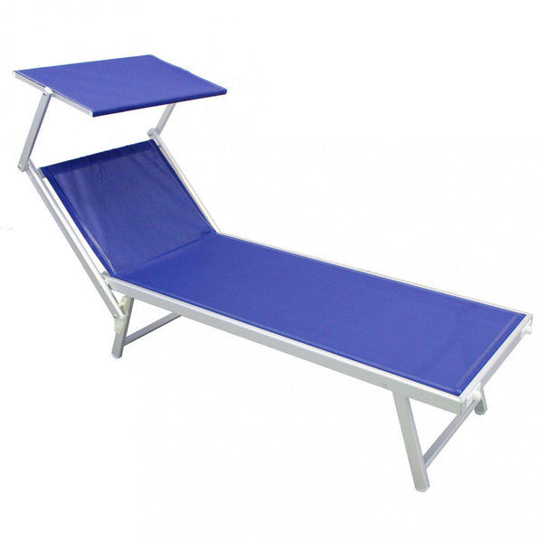 Bain de soleil de jardin Bari 181x61x38 h cm en aluminium bleu acquista