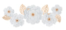 Pannello da Muro Bianco Decor 158x9x60 cm in Ferro Bianco e Oro