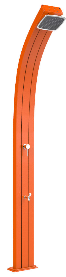 Doccia Solare da Esterno Giardino 30L Miscelatore e Lavapiedi Arkema Spring Arancio