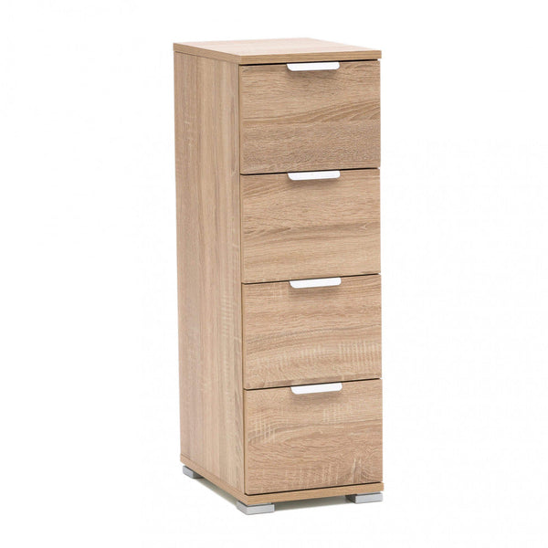 sconto Commode 4 tiroirs Natural 27x38x85 h cm en aggloméré bilaminé marron clair