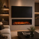 Camino Elettrico da Incasso a Parete Frontale 150x18x46 cm Detroit LED RGB e APP  