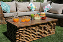 Set Salotto da Giardino Divano ad Angolo e Tavolino in Rattan Istanbul Naturale