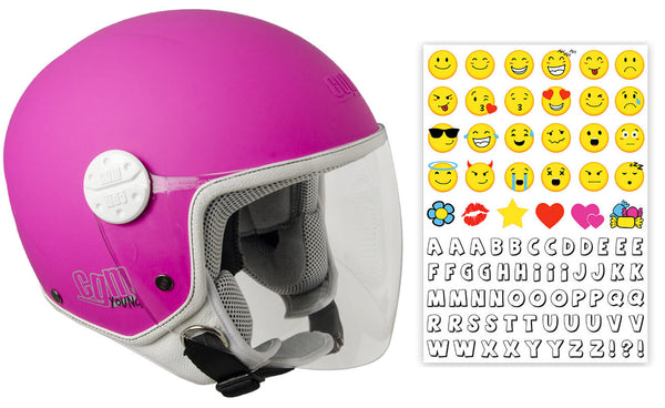 sconto Casque Demi-Jet Enfant Visière Longue CGM Varadero Smile 206S Fuchsia Mat