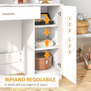 Consolle Trucco 90x38x138 cm con Specchio Cassetto e Mobiletto in Truciolato Bianco   