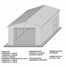 Capannone Box con Saracinesca in Lamiera Bianca per Deposito Attrezzi 370x790x280cm Enaudi