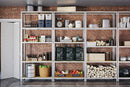 Scaffale in Metallo 5 Ripiani in Legno Truciolato 90x40x176 cm Joker Zincato