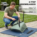 Set 4 Sedie da Giardino 56x51x84 cm con Schienale Diamantato e Braccioli in Metallo e PP Verde      