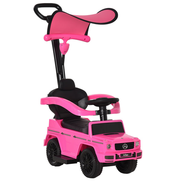 Macchina Cavalcabile a Spinta per Bambini 85,5x40,5x95 cm con Licenza Mercedes Benz G350 Tettuccio e Maniglia in PP Rosa sconto
