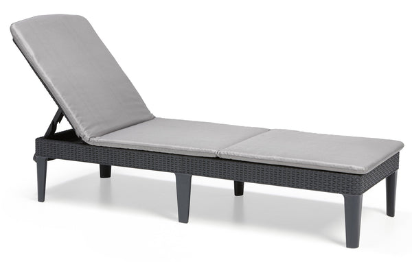 prezzo Lettino Prendisole da Giardino 187,5x58x29 cm con Cuscino in Resina Keter Jaipur Antracite Seconda Scelta