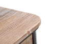 Comodino 2 Cassetti Bronxs 43,5x36,5x72,5 cm in Ferro e Legno di Abete Nero e Grigio
