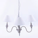 Lampadario a Sospensione Ø56 in MDF Design Shabby Bianco