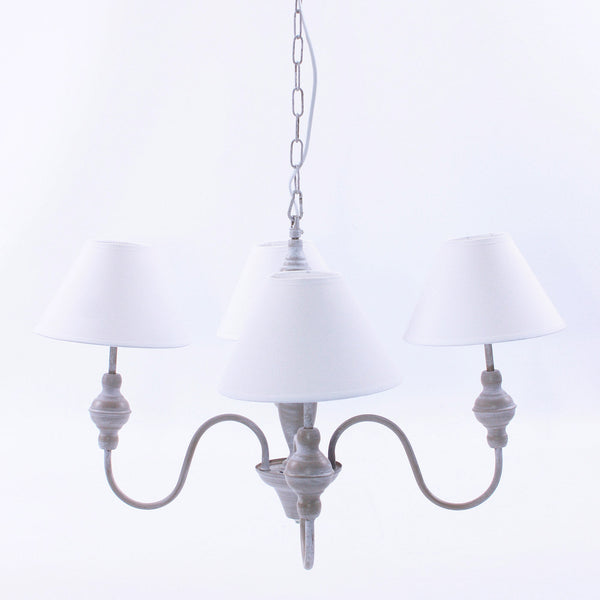 sconto Lampadario a Sospensione Ø56 in MDF Design Shabby Bianco
