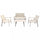 Ensemble Salon de Jardin Canapé 2 Fauteuils et Table Basse en Aluminium Gris Tourterelle