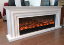 Camino Elettrico da Pavimento Effetto Fiamma 200x33x83 cm 1500W Sined Merapi Bianco