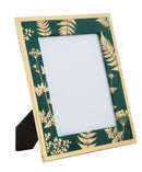 Cornice Glam Verde 28x1,5x33,5 cm in Ferro MDF e Vetro Verde e Oro