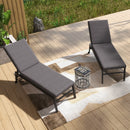 Set 2 Cuscini per Sedie da Esterno 190,5x58,4x7 cm con Lacci e 2 Imbottiture in Poliestere e Cotone Grigio      