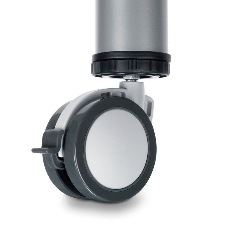 Gambe Regolabili con Rotella e Freno Ø60 mm Imballo 1 Pezzo Verniciato Alluminio Acciaio Emuca