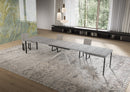  Tavolo Allungabile 160-420x90x74 cm Niket Cemento Gambe Bianche