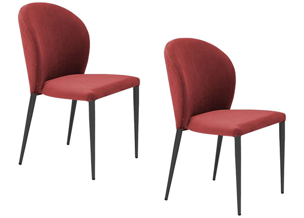 Set 2 sedie Imbottite 45x58x86,5 cm In Tessuto Tiffany Ghibili Lux Rossa online
