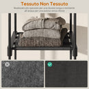 Armadio Guardaroba 182x43x185 cm con 8 Ripiani e 3 Aste per Appendere in Tessuto Nero      