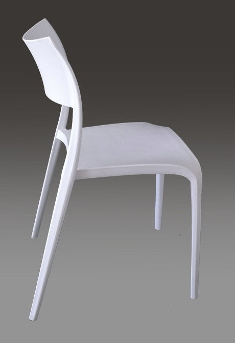 Set 4 Sedie da Giardino in Polipropilene Vandi Bianche