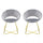 Lot de 2 Chaises Vintage 58x64x83 cm en Tissu Effet Velours Gris Greta