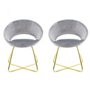 Set 2 Sedie Vintage 58x64x83 cm in Tessuto Effetto Velluto Greta Grigio